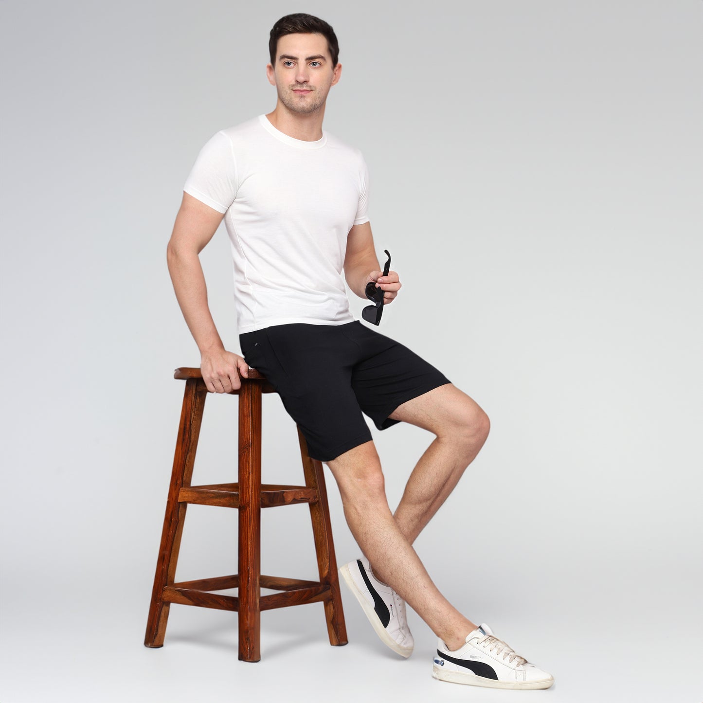 HealthHike NeoFlex Men's Regular Fit Cotton Shorts with Zipper Pocket - Comfortable Rich Solid Design Men's Shorts