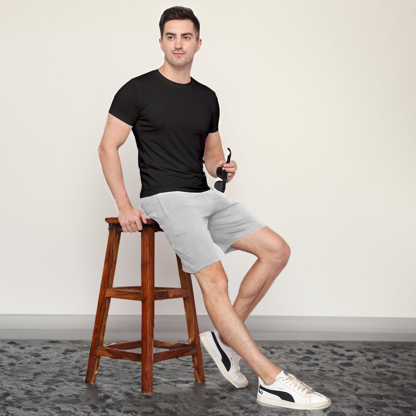 HealthHike NeoFlex Men's Regular Fit Cotton Shorts with Zipper Pocket - Comfortable Rich Solid Design Men's Shorts