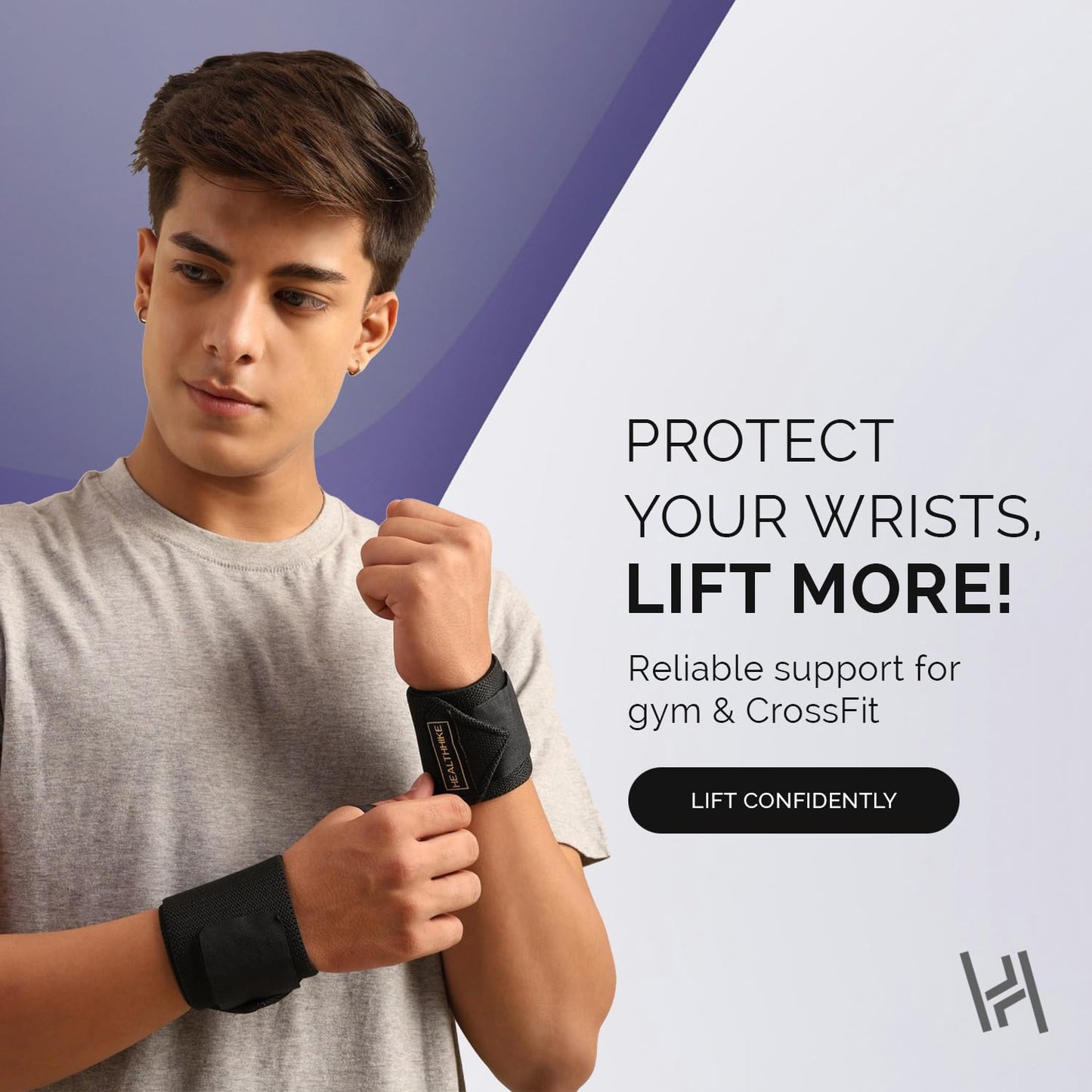 HealthHike Premium Wrist Support Band - Black