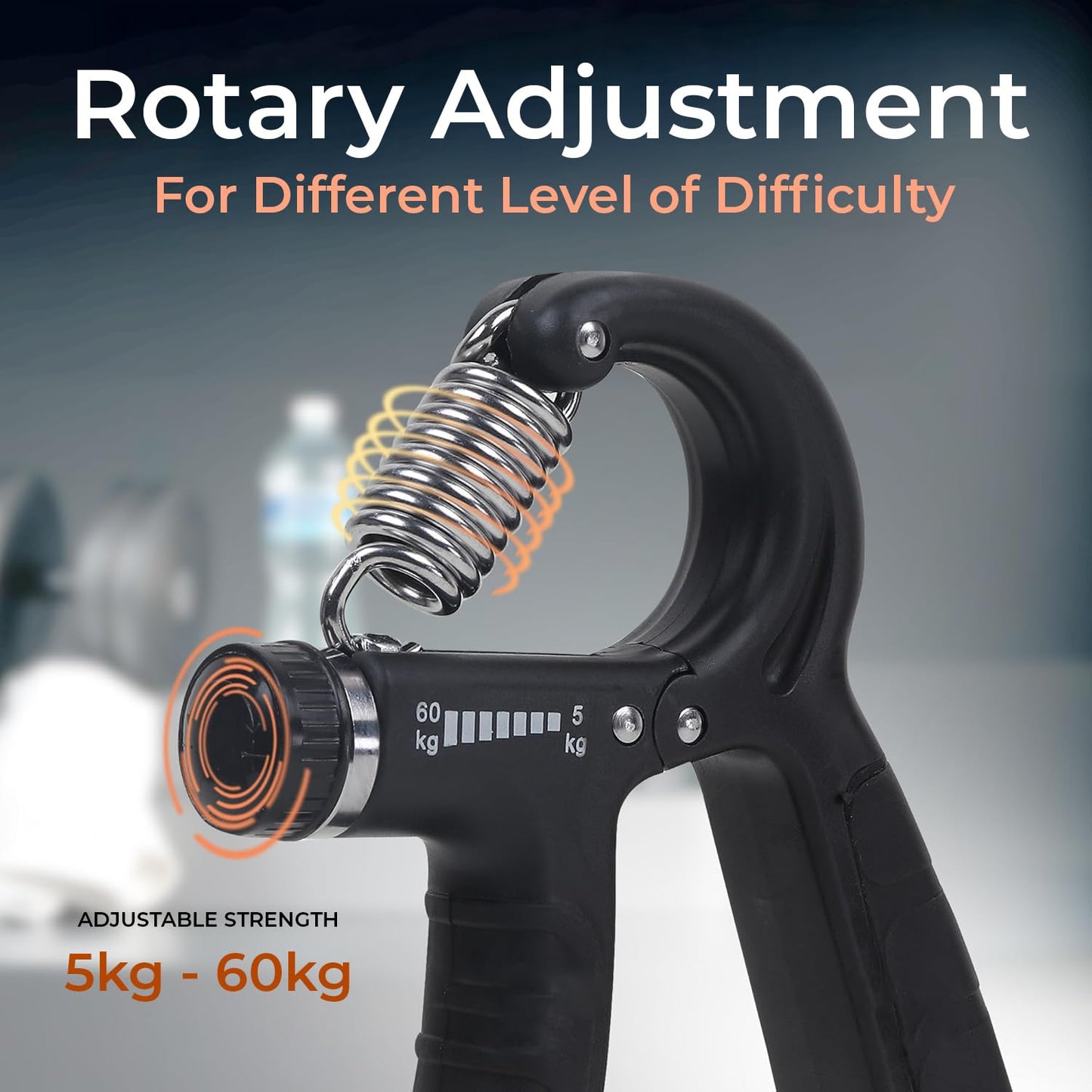 HealthHike Adjustable Hand Gripper with Counter - Black
