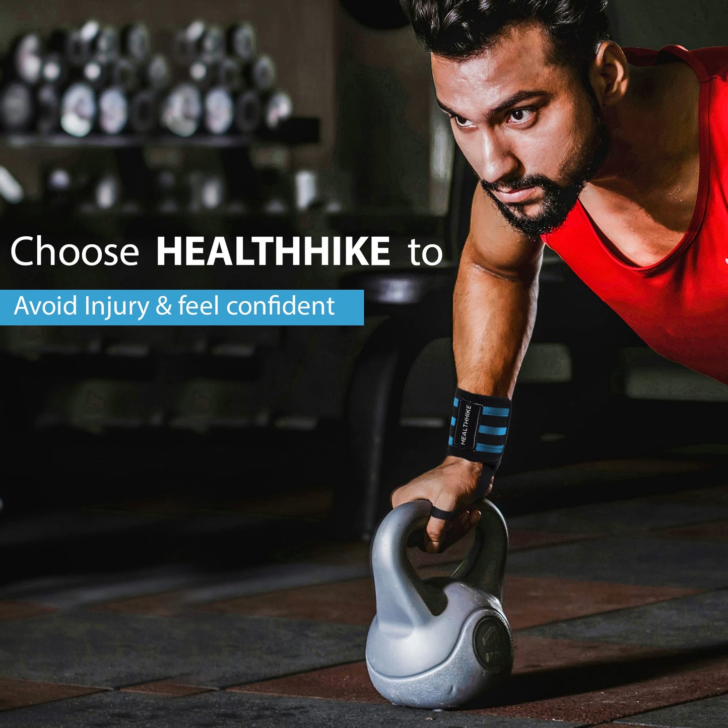 HealthHike Wrist Support Band for Gym - 3 Strip