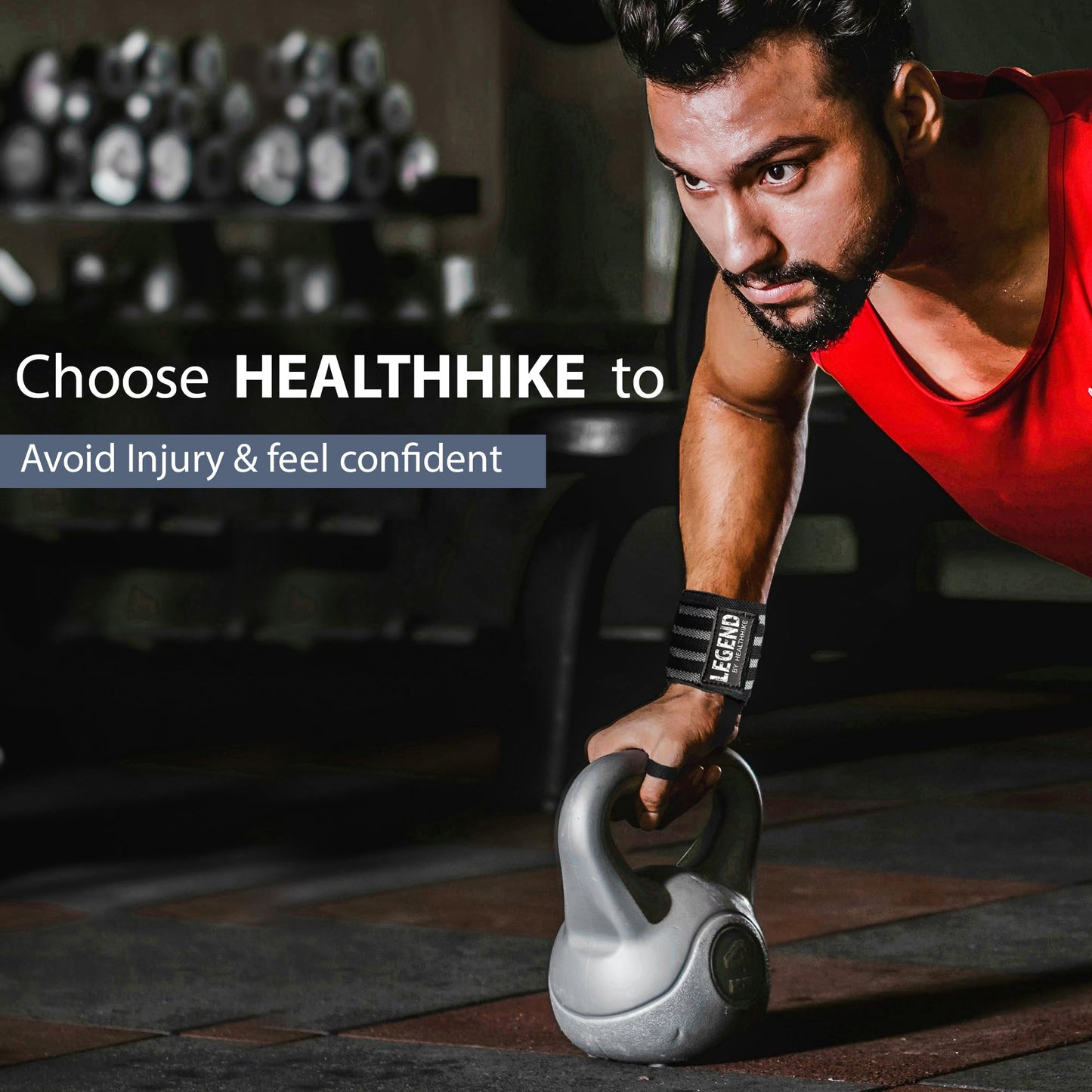 HealthHike Wrist Support Band for Gym - 4 Strip
