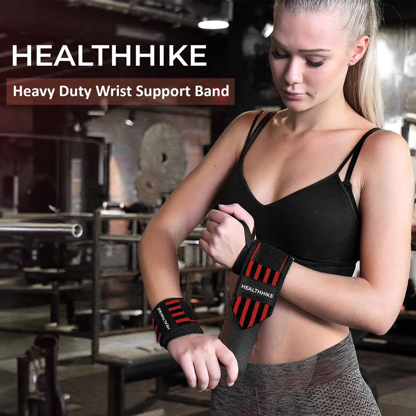 HealthHike Wrist Support Band for Gym - 4 Strip
