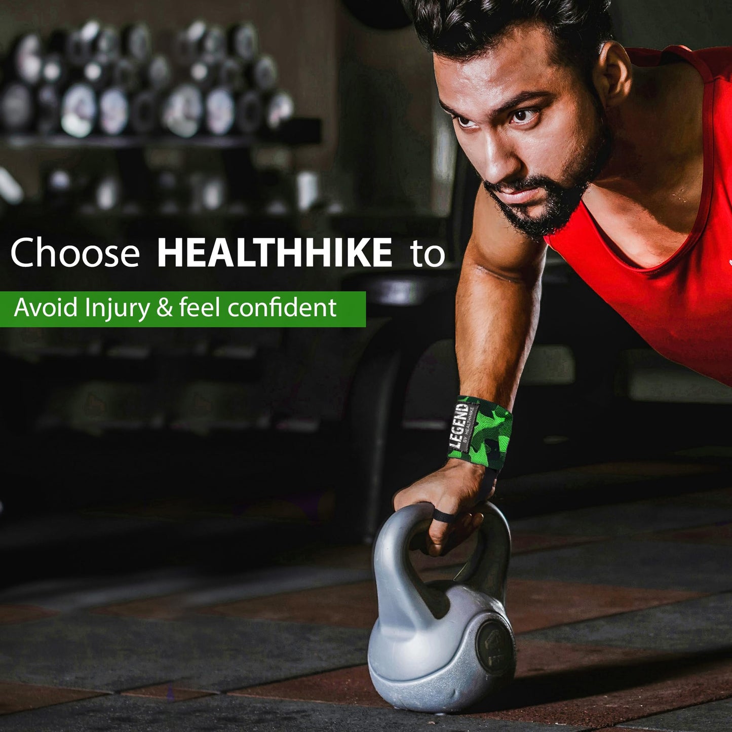 HealthHike Premium Wrist Support Band - Army Green