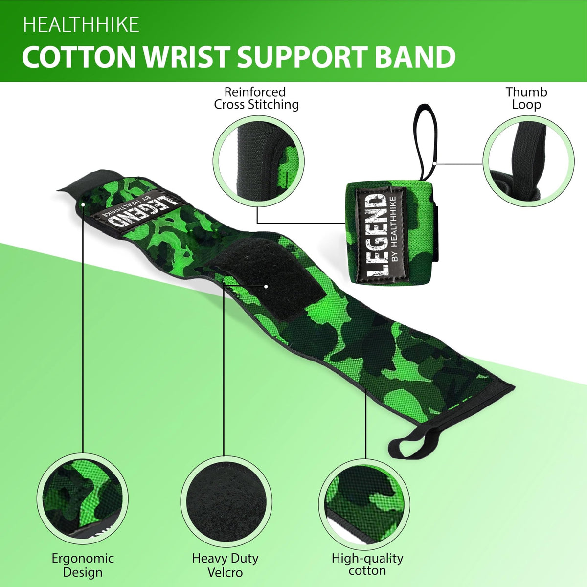 Wrist Support Band Heavy Duty Gym Stabilizer Army Green – HealthHikeWrist Support BandHealthHike