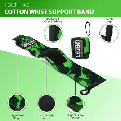HealthHike Premium Wrist Support Band - Army Green