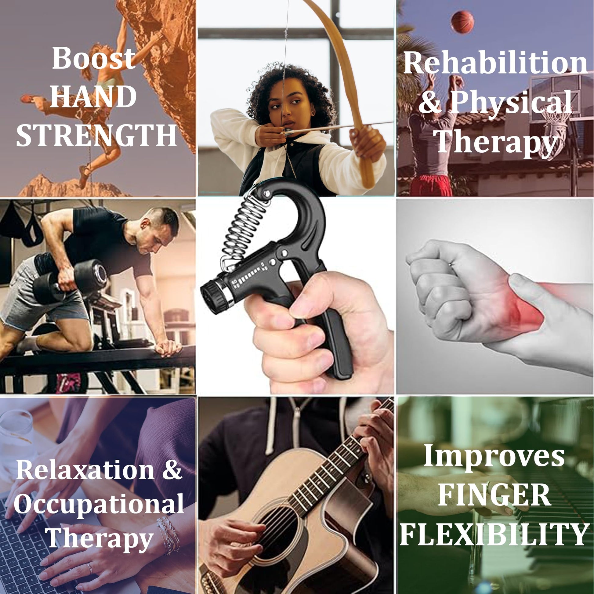 Adjustable Hand Gripper with Counter Strength Trainer – HealthHikeHealthHike