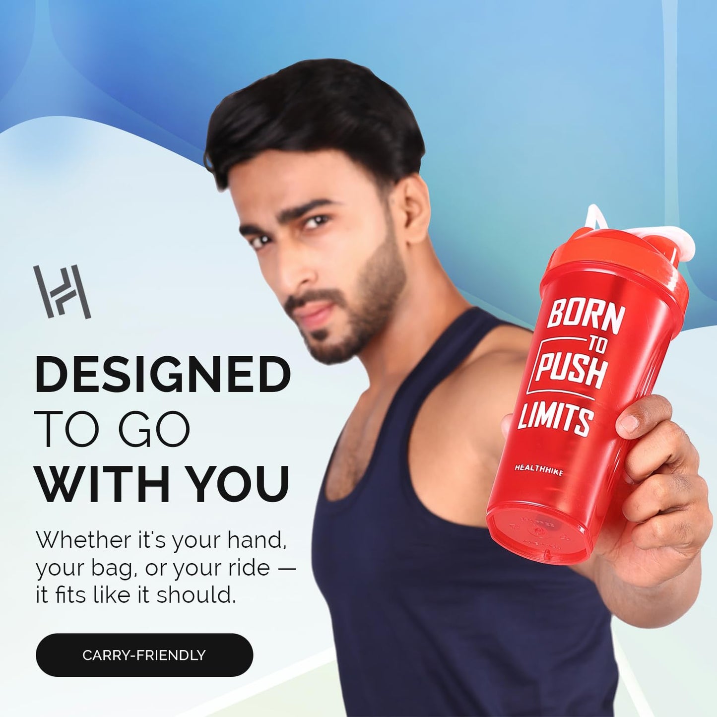 Gym Shaker Bottle 700ml Fast Mixing & Leakproof – HealthHike VelocityHealthHike