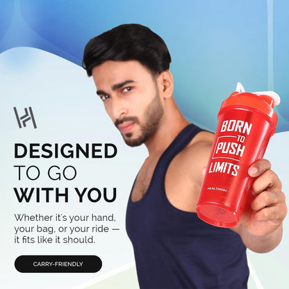 Gym Shaker Bottle 700ml Fast Mixing & Leakproof – HealthHike VelocityHealthHike
