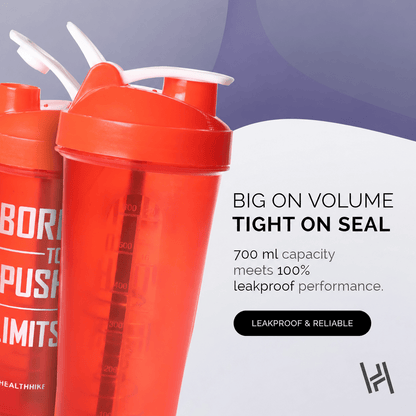 Gym Shaker Bottle 700ml Fast Mixing & Leakproof – HealthHike VelocityShaker BottleHealthHike