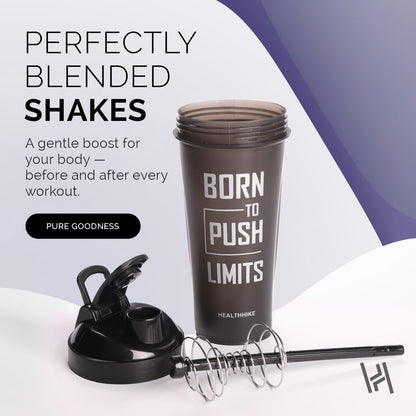 Gym Shaker Bottle 700ml Fast Mixing & Leakproof – HealthHike VelocityHealthHike