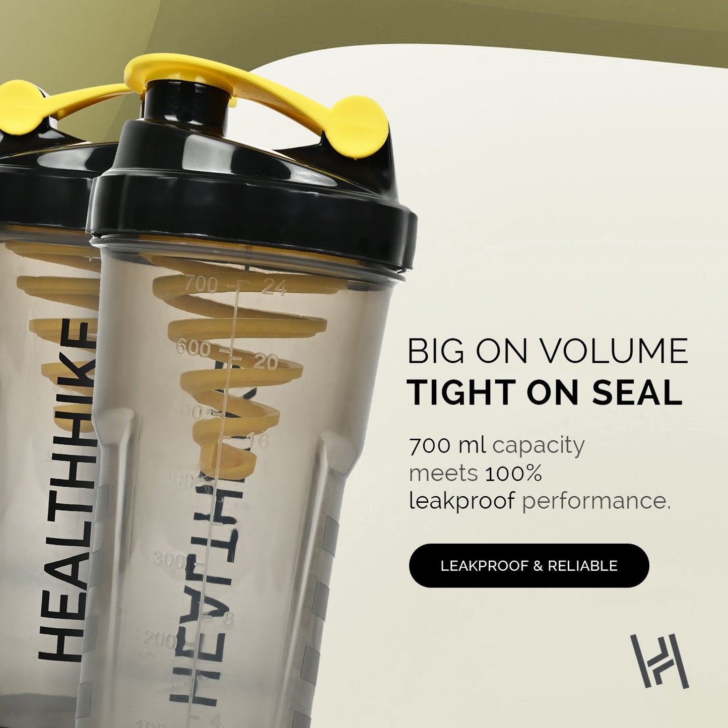 Protein Shaker Bottle 700ml Leakproof Gym Mixer – HealthHike VortexShaker BottleHealthHike