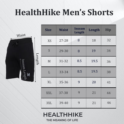 HealthHike NeoFlex Men's Regular Fit Cotton Shorts with Zipper Pocket - Comfortable Rich Solid Design Men's Shorts