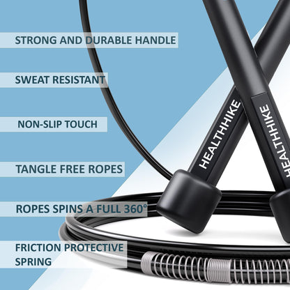 Skipping Rope Lightweight Speed Jump Rope Black – HealthHikeSkipping RopeHealthHike