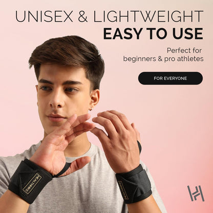 Wrist Support Band Heavy Duty Gym Stabilizer Black – HealthHikeWrist Support BandHealthHike