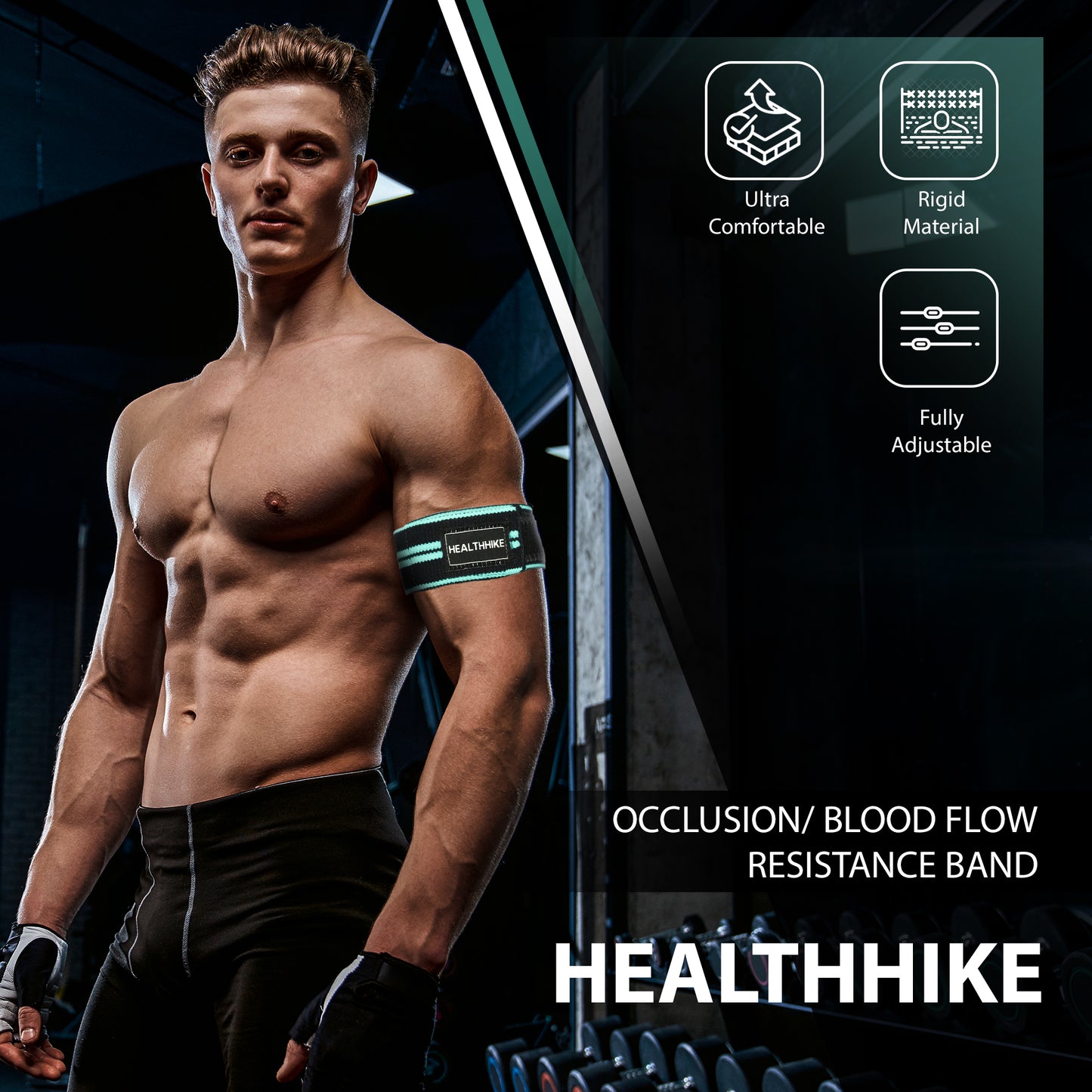 HealthHike Blood Flow Restriction Bands (BFR) for Arms Occlusion Training