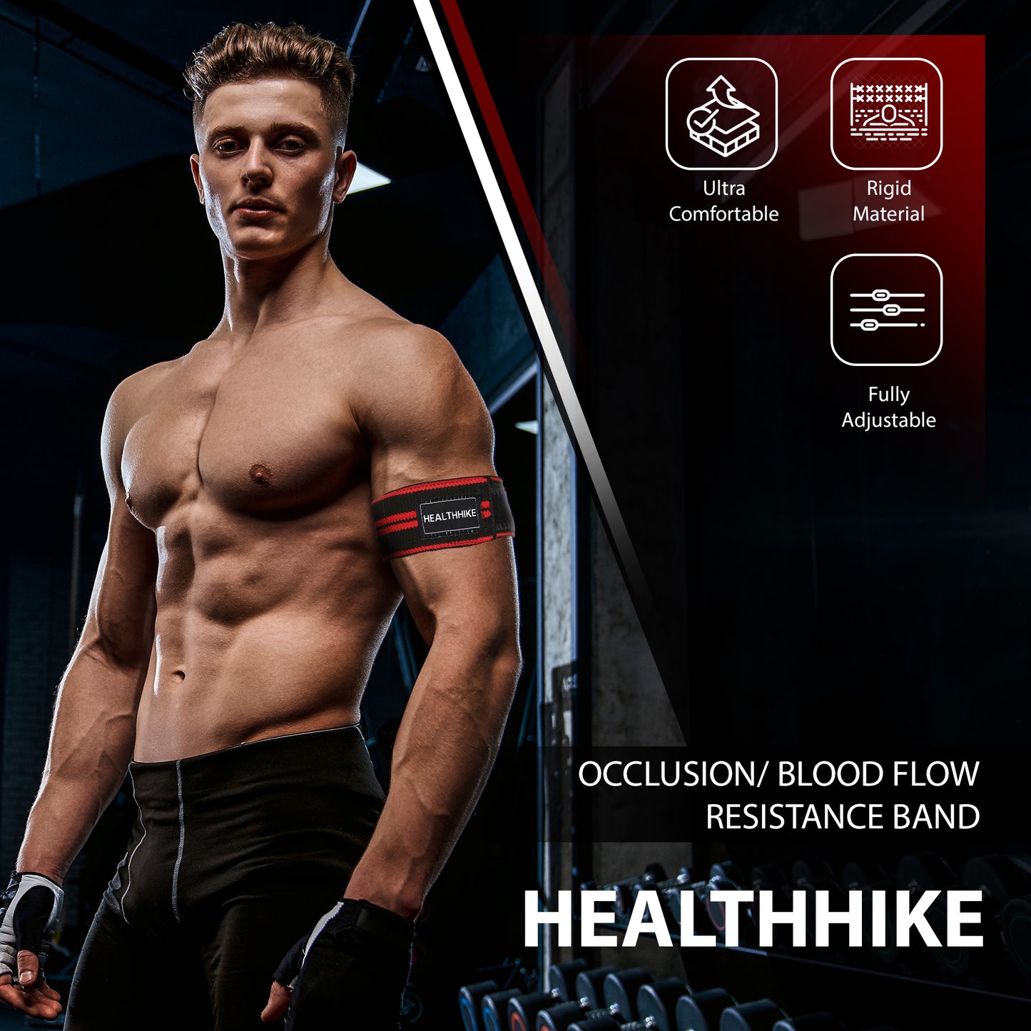 HealthHike Blood Flow Restriction Bands (BFR) for Arms Occlusion Training