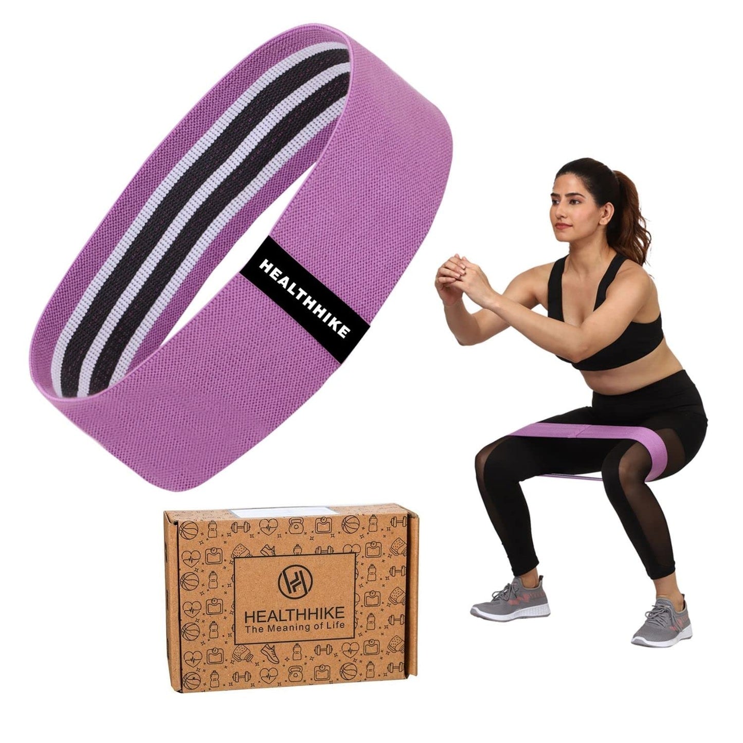 HealthHike Hip Loop Resistance Band for Glutes & Squats Exercise