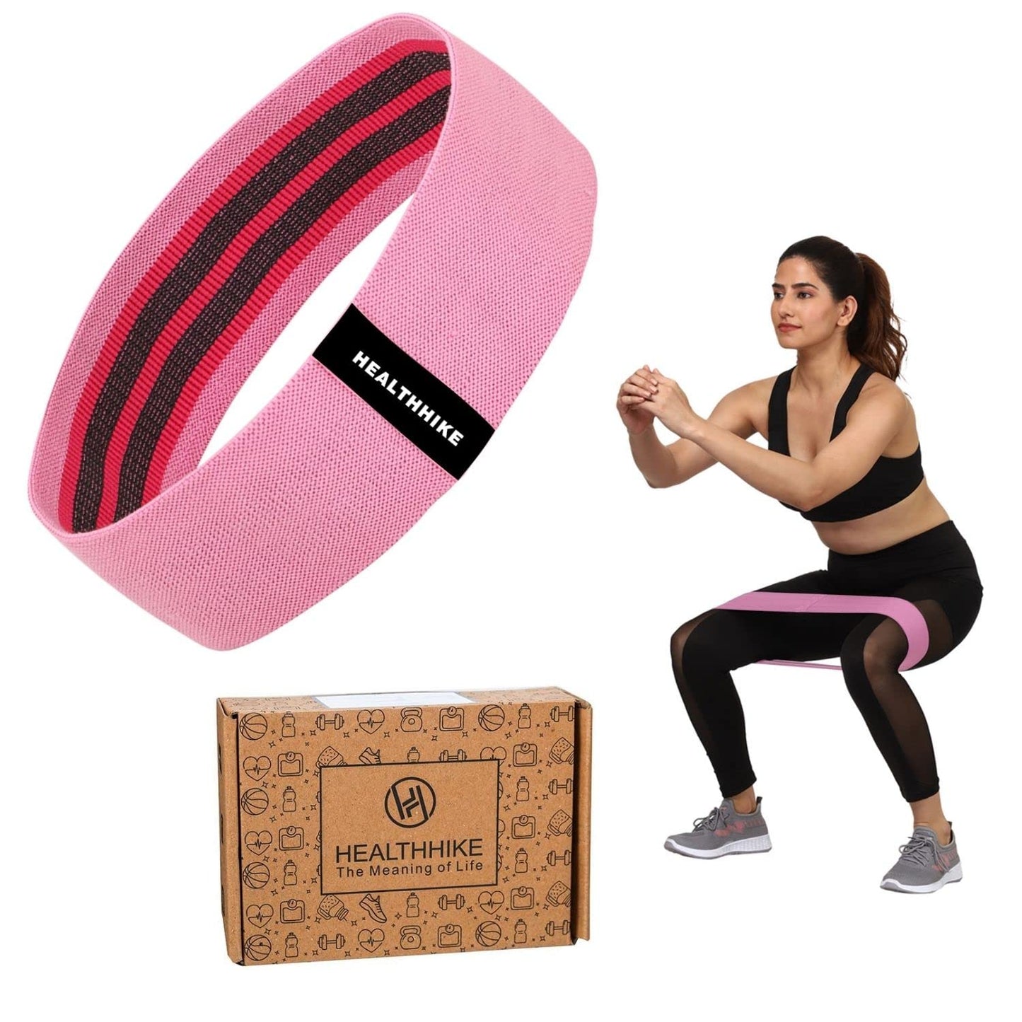 HealthHike Hip Loop Resistance Band for Glutes & Squats Exercise