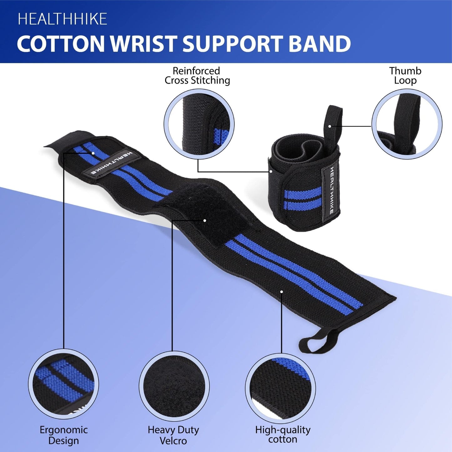 Gym Wrist Support Band Strong 2 - Strip Compression – HealthHikeWrist Support BandHealthHike
