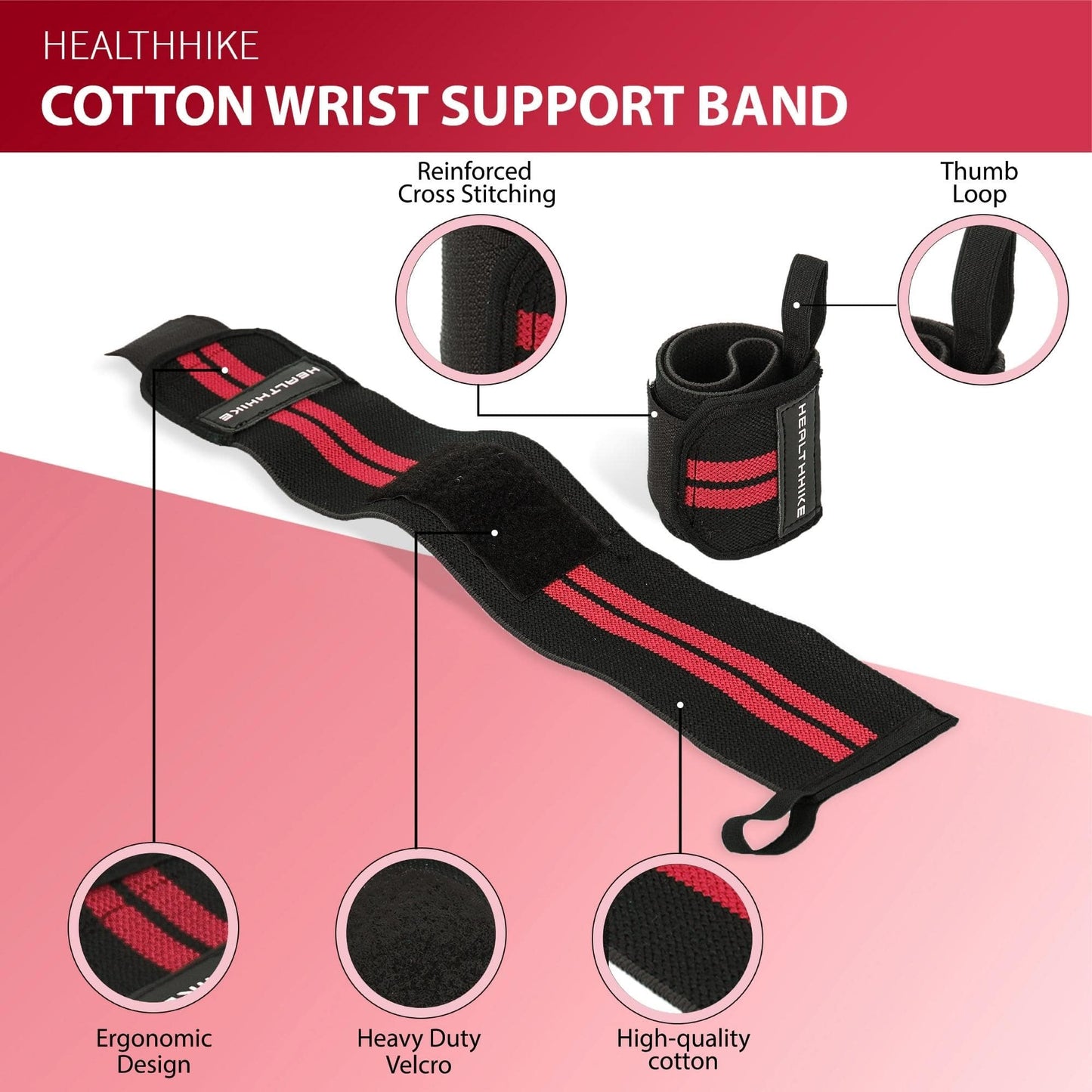 Gym Wrist Support Band Strong 2 - Strip Compression – HealthHikeWrist Support BandHealthHike