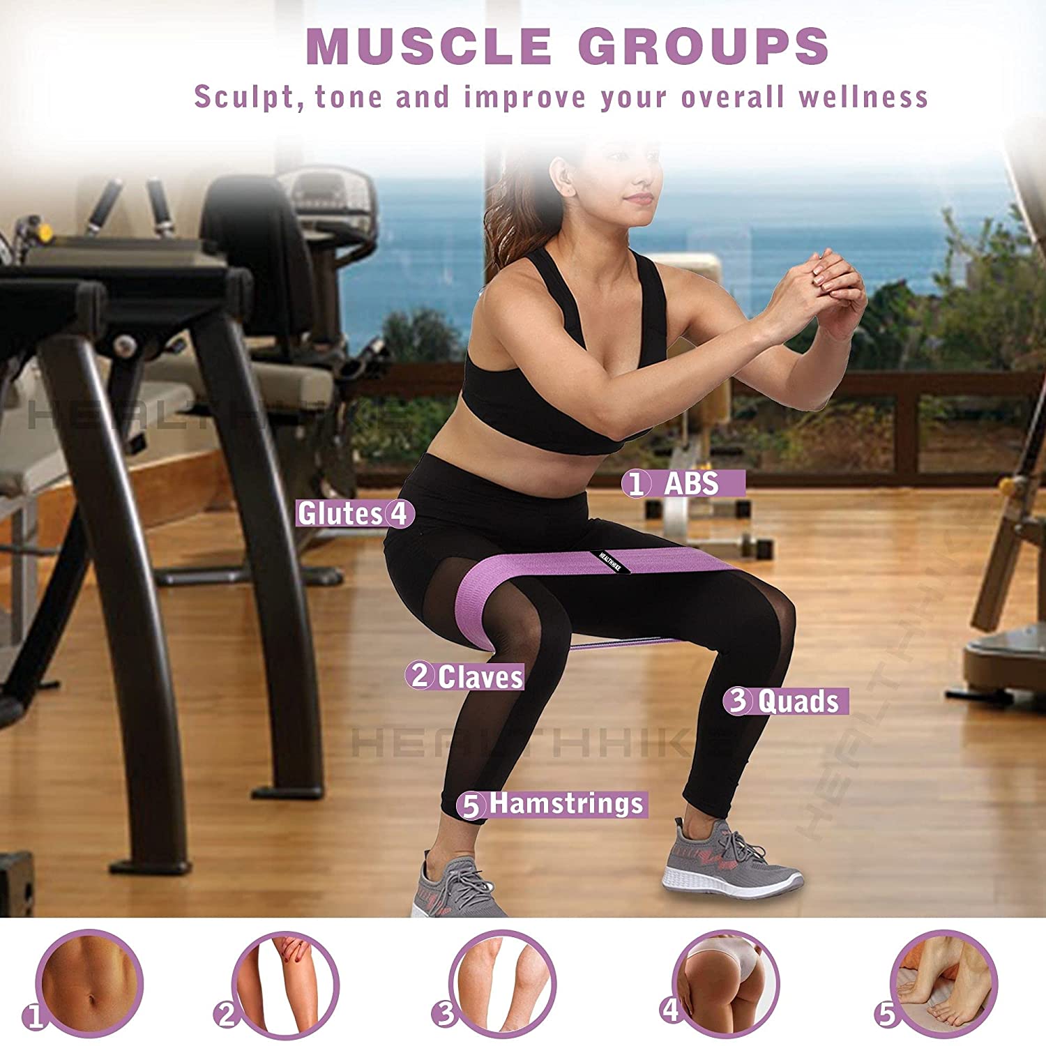 Hip Resistance Loop Band for Glutes & Squat Training – HealthHikeHealthHike